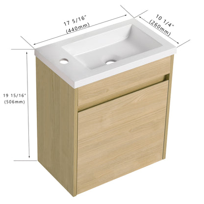 Bathroom Vanity With Single Sink,16 Inch For Small Bathroom,