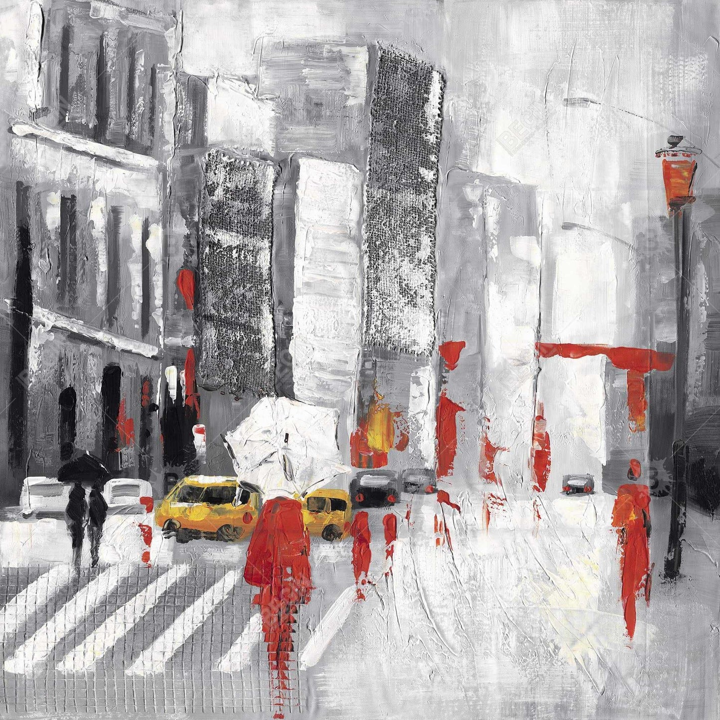 Abstract cloudy city street - 08x08 Print on canvas