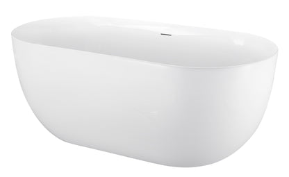 67" 100% Acrylic Freestanding Bathtub，Contemporary Soaking Tub，white Bathtub