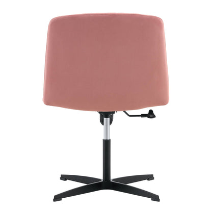 Pink Velvet Material. Home Computer Chair Office Chair Adjustable 360 °Swivel Cushion Chair With Black Foot Swivel Chair Makeup Chair Study Desk Chair. No Wheels