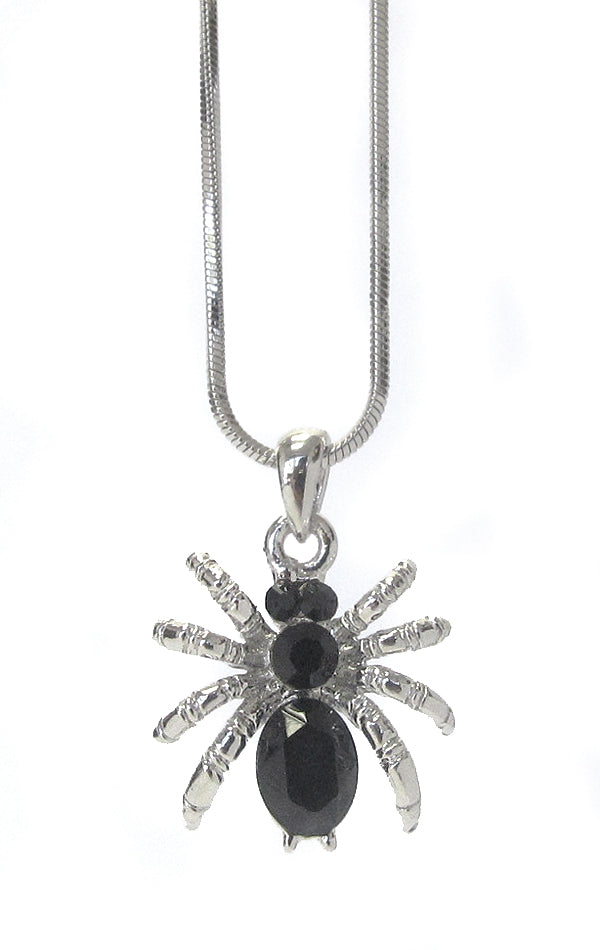 Crystal Spider Pendant Necklace by Fashion Hut Jewelry