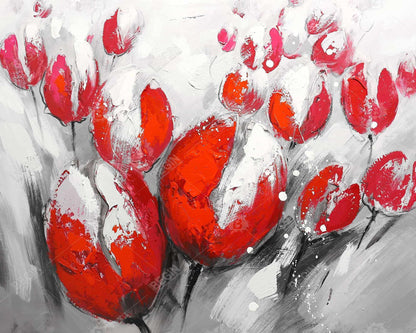 Red tulips - 16x20 Print on canvas