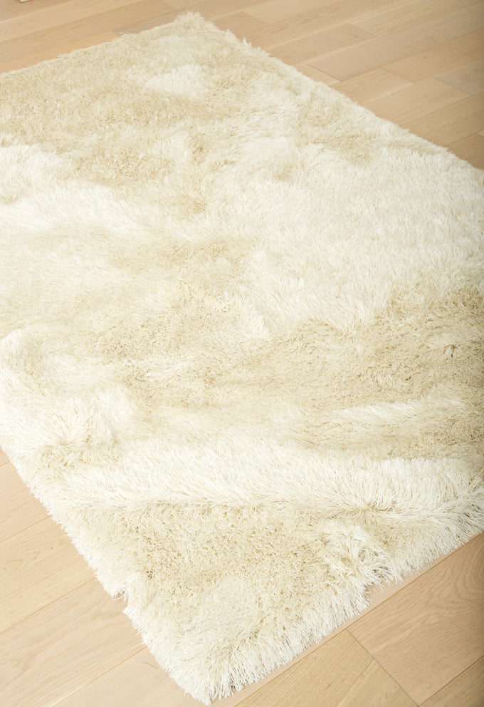 Shag Ivory Area Rug 5x8