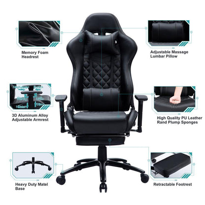 Vanbow.Seat Height Adjustable Swivel Racing Office Computer Ergonomic Video Game Chair