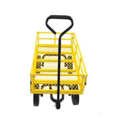 Tools cart Wagon Cart Garden cart trucks make it easier to transport firewood （Yellow colour）