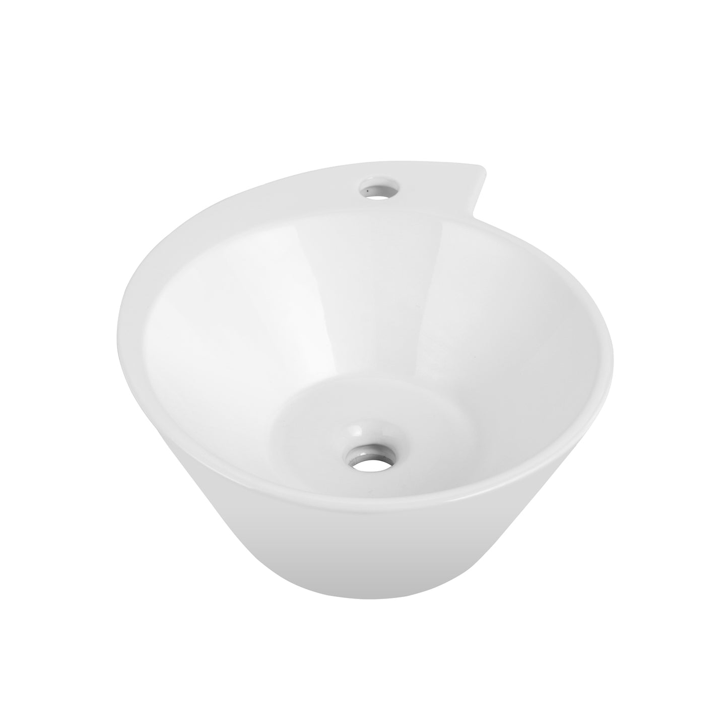 Vessel  Bathroom Sink Basin in White Ceramic