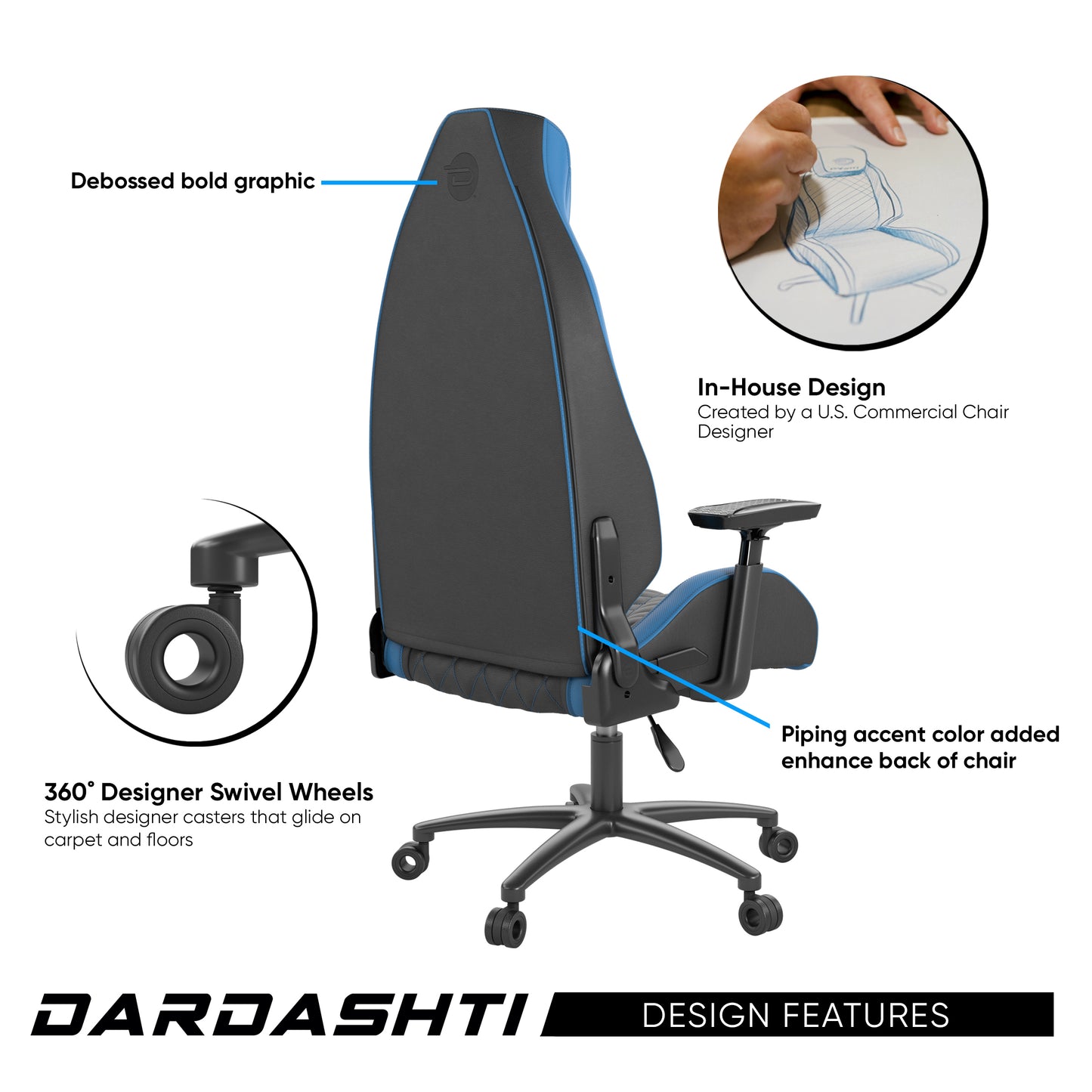 Dardashti Gaming Chair - Cobalt Blue