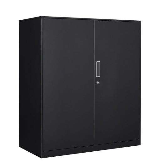 METAL STORAGE CABINET WITH 2 LAYERS ADJUSTABLE SHELVES ,ASSEMBLE REQUIRE