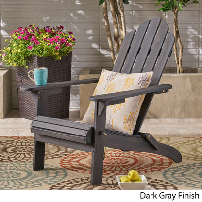 Dark Gray Hollywood Foldable Solid Wood ADIRONDACK Chair