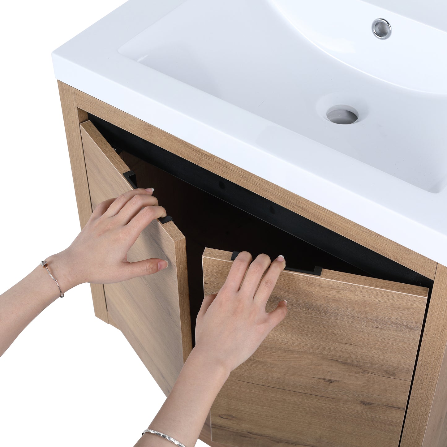 Bathroom Cabinet With Sink,Soft Close Doors,Float Mounting Design,24 Inch For Small Bathroom,24x18-00924 IMO-1（KD-Packing）