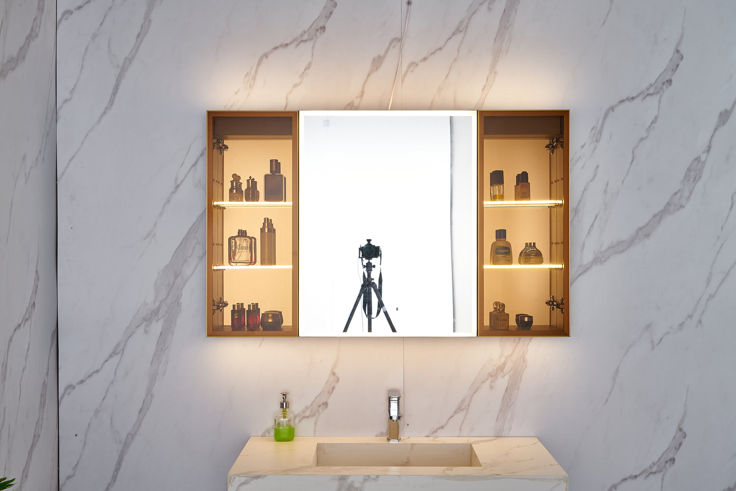48 in. W x30 in. H Oversized Rectangular Black Framed LED Mirror Anti-Fog Dimmable Wall Mount Bathroom Vanity Mirror