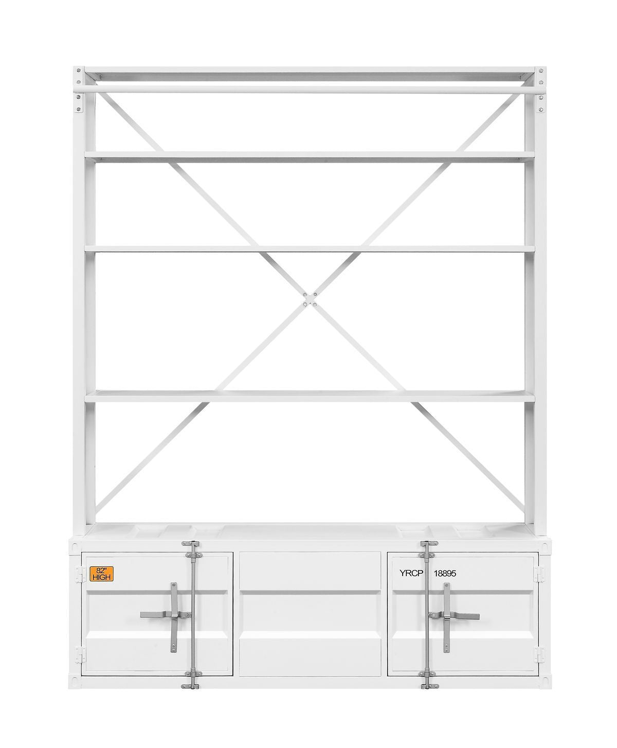 ACME Cargo Bookshelf & Ladder, White 39882