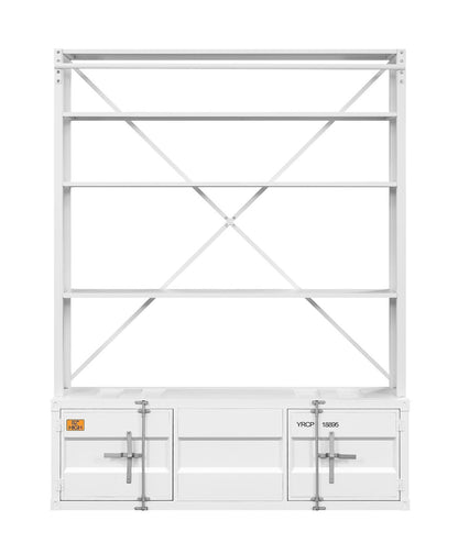 ACME Cargo Bookshelf & Ladder, White 39882