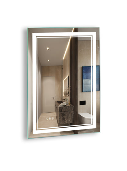 24 x 32 Inch LED Mirror Bathroom Wall Mounted Vanity Mirror Anti-Fog Mirror Dimmable Lights Brightness Memory , with Touch Switch(Horizontal/Vertical)