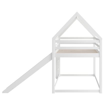 Twin Size Bunk House Bed with Convertible Slide and Ladder,White(OLD SKU:WF285894AAK)