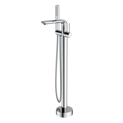 2 Spouts With Hand Shower Double Handle Floor Mounted Clawfoot Freestanding Faucet, Tub Faucet,Chrome