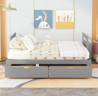 THE TWIN BED CAN BE EXPANDED WITH 2 DRAWERS