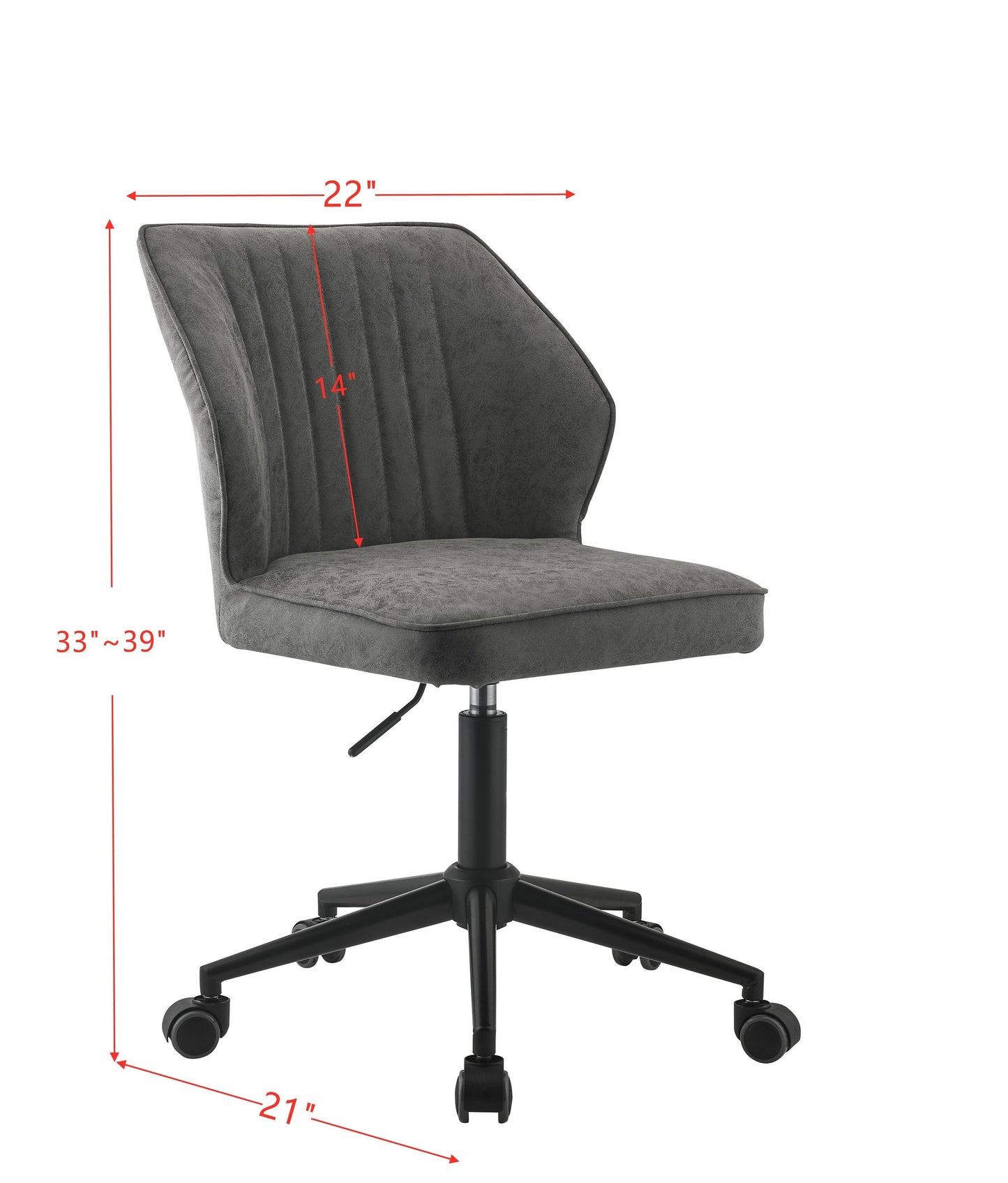 ACME Pakuna Office Chair, Vintage Gray PU & Black 92942