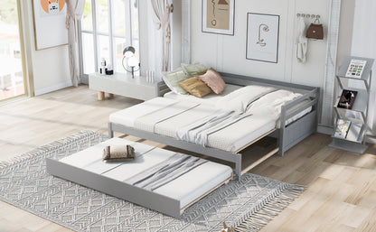 Twin or Double Twin Daybed with Trundle,Gray