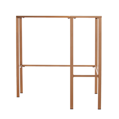 Keaton Metal/Glass Corner Desk – Soft Gold