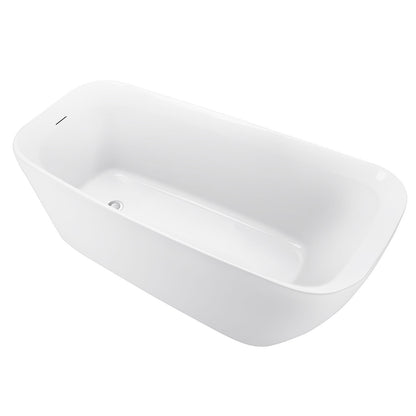 66" 100% Acrylic Freestanding Bathtub，Contemporary Soaking Tub，white Bathtub