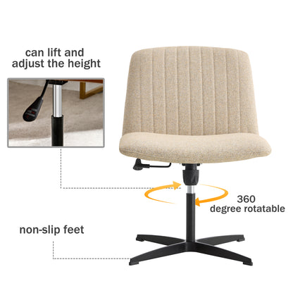 Fabric Material. Home Computer Chair Office Chair Adjustable 360 ° Swivel Cushion Chair With Black Foot Swivel Chair Makeup Chair Study Desk Chair. No Wheels