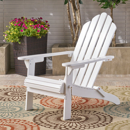 Outdoor foldable solid wood ADIRONDACK white chair