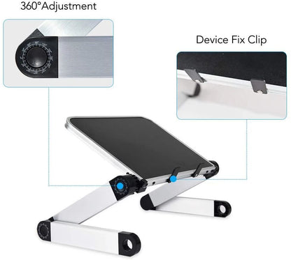 Adjustable Laptop Stand Table for Office, RAINBEAN Portable Lap Desk Stand Compatible Notebook Tablets MacBook,Foldable Lift Bracket Aluminum Ergonomics Design,Office or Home Desk Suitable for Ipad