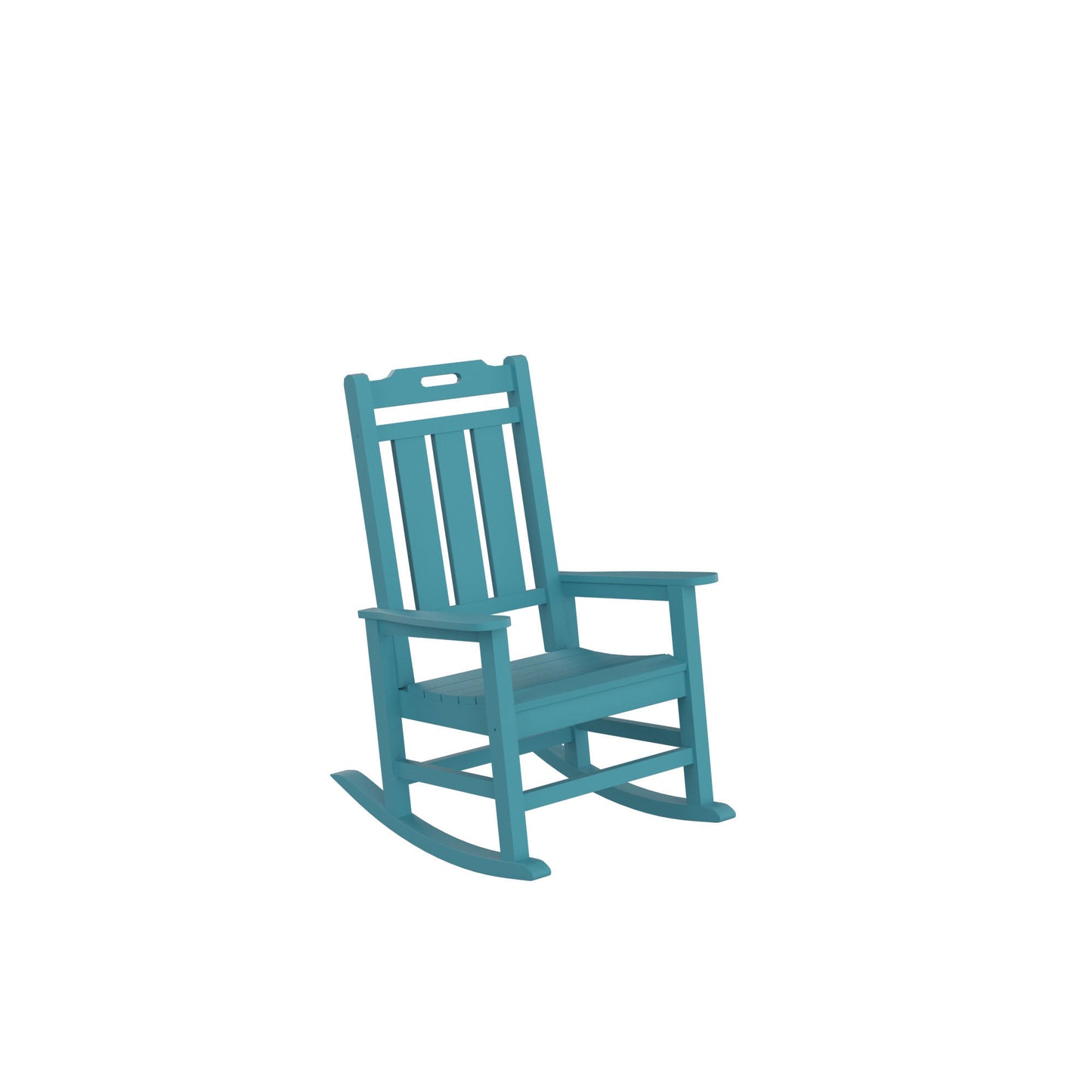 Presidential Rocking Chair HDPE Rocking Chair Fade-Resistant Porch Rocker Chair, All Weather Waterproof for Balcony/Beach/Pool ,Blue