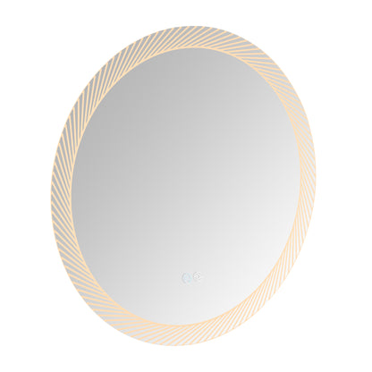 24 Inch Switch-Held Memory LED Mirror, Wall-Mounted Vanity Mirrors, Bathroom Anti-Fog Mirror, Dimmable Bathroom Mirror