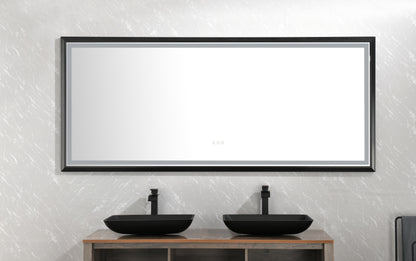 LTL needs to consult the warehouse address88*38 Black Framed Metal FrameBathroom Mirror Square Wall-Mounted Material Framed Explosion-Proof  Vanity Mirror Shaving Mirror Magnifying Mirror