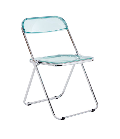 Blue Clear Transparent Folding Chair Chair Pc Plastic Living Room Seat