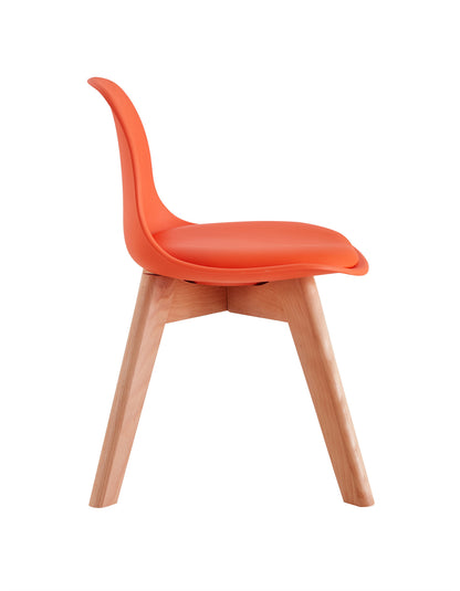 BB chair ,wood leg; pp back with cushion, ORANGE, 2 pcs per set