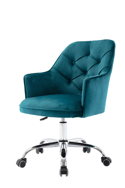 COOLMORE Velvet Swivel Shell Chair for Living Room, Office chair  Modern Leisure Arm Chair LAKE  BLUE