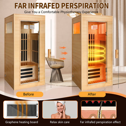 Single Graphene Far Infrared Sauna Room Dual Audio Bluetooth