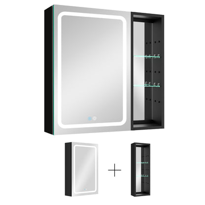 30x30 Inch Bathroom Medicine Cabinets Surface Mounted Cabinets With Lighted Mirror Left Defogging, Small Cabinet No Door