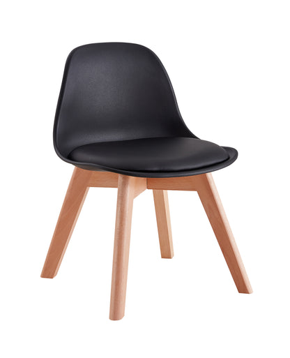 BB chair ,wood leg; pp back with cushion, BLACK,2 pcs per set