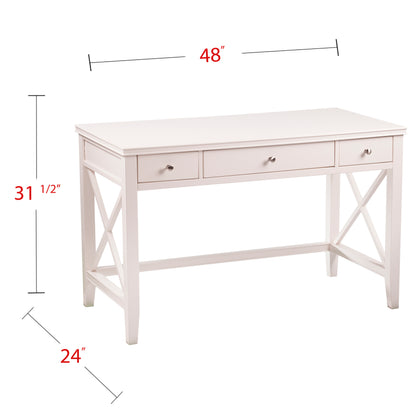 Larksmill Writing Desk - Modern Farmhouse Style - White