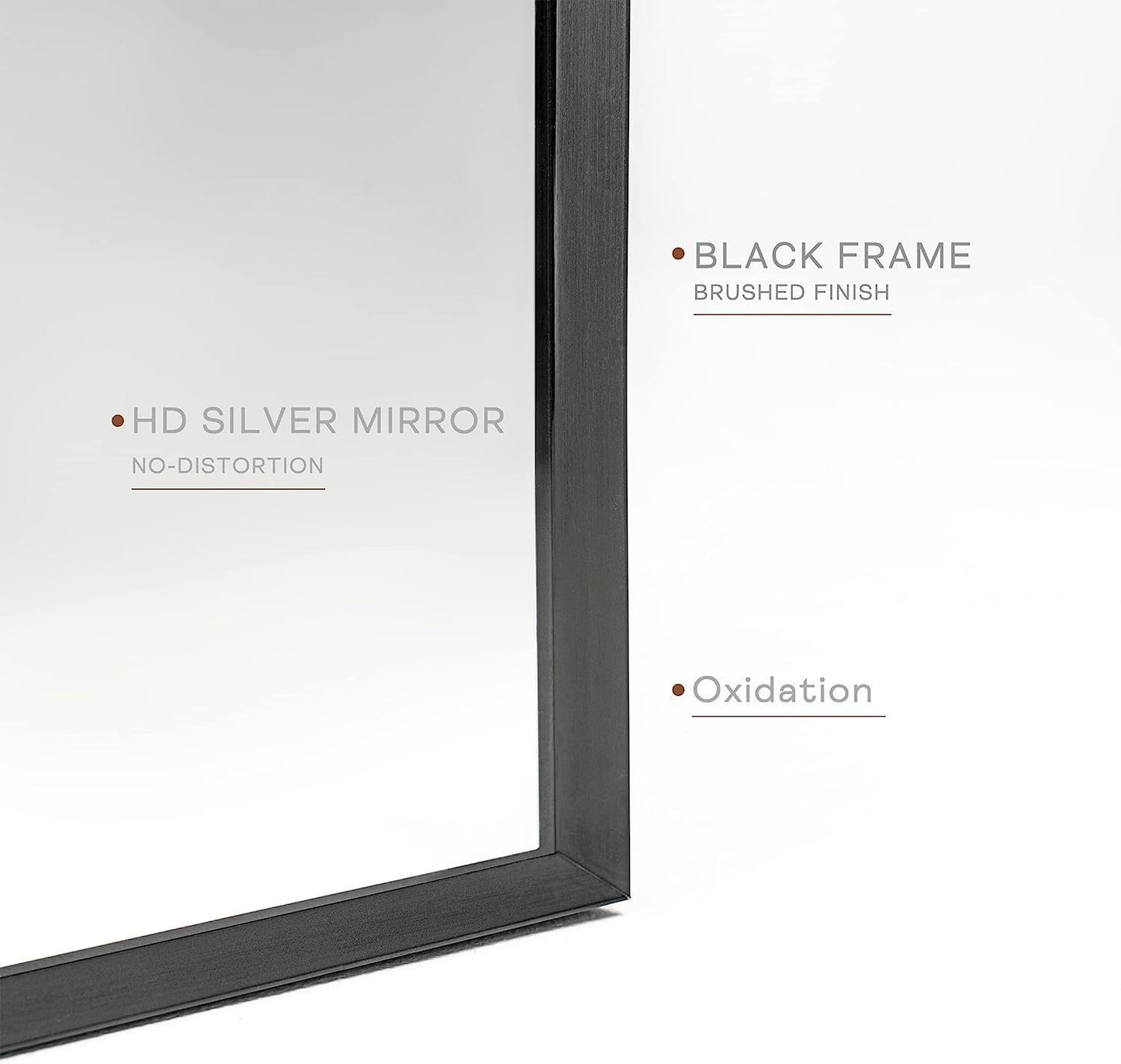 Wall Mirror 36"x24", Bathroom Mirror, Vanity Mirror, for Bathroom, Bedroom, Entryway, with Metal Frame, Modern & Contemporary Arch Top Wall Mirror (Black)