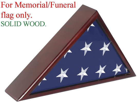 Solid Wood Memorial Flag Case Frame Display Case for 5x9.5' Flag Folded for Funeral or Burial Flag by The Military Gift Store