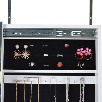 Full Mirror Jewelry Storage Cabinet With with Slide Rail Can Be Hung On The Door Or Wall