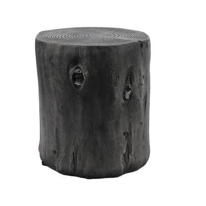 Outdoor Faux Wood Stump Side Table Coffee Table,Side table ,End Table Accent table Round Dark Grey