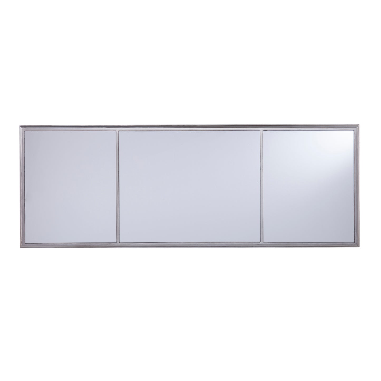 Wedlyn Mirrored Desk - Glam Style - Brushed Matte Silver w/ Mirror