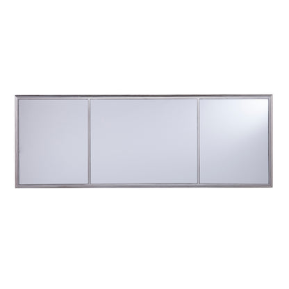 Wedlyn Mirrored Desk - Glam Style - Brushed Matte Silver w/ Mirror