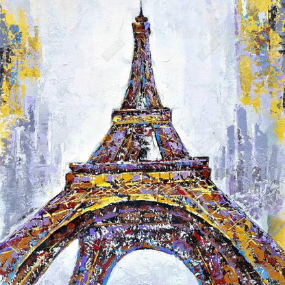 Abstract paint splash eiffel tower - 32x32 Print on canvas