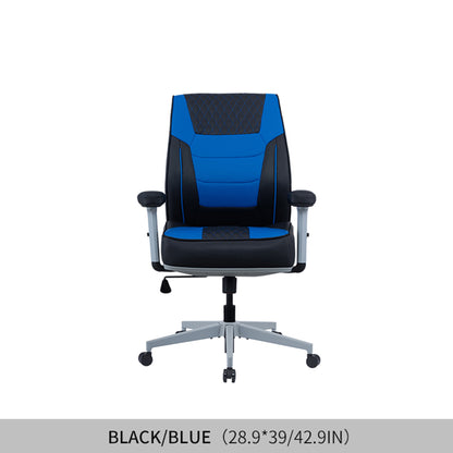 Office Desk Chair, Air Cushion Mid Back Ergonomic Managerial Executive Chairs, Headrest and Lumbar Support Desk Chairs with Wheels and Armrest, Black/Blue