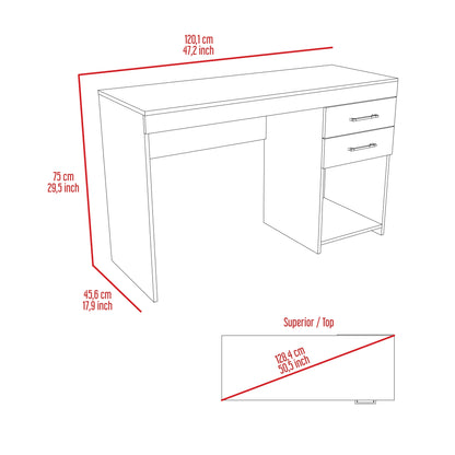 Berkeley 1-Shelf 2-Drawer Computer Desk Black Wengue