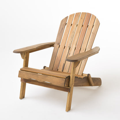 Milan Outdoor Acacia Wood Folding Adirondack Chair