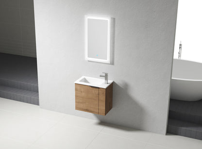 Bathroom Vanity with Sink 22 Inch for Small Bathroom,Floating Bathroom Vanity with Soft Close Door,Small Bathroom Vanity with Sink, 22x13 （KD-Packing）