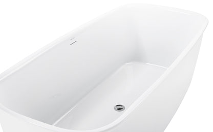 63" 100% Acrylic Freestanding Bathtub，Contemporary Soaking Tub，white bathtub